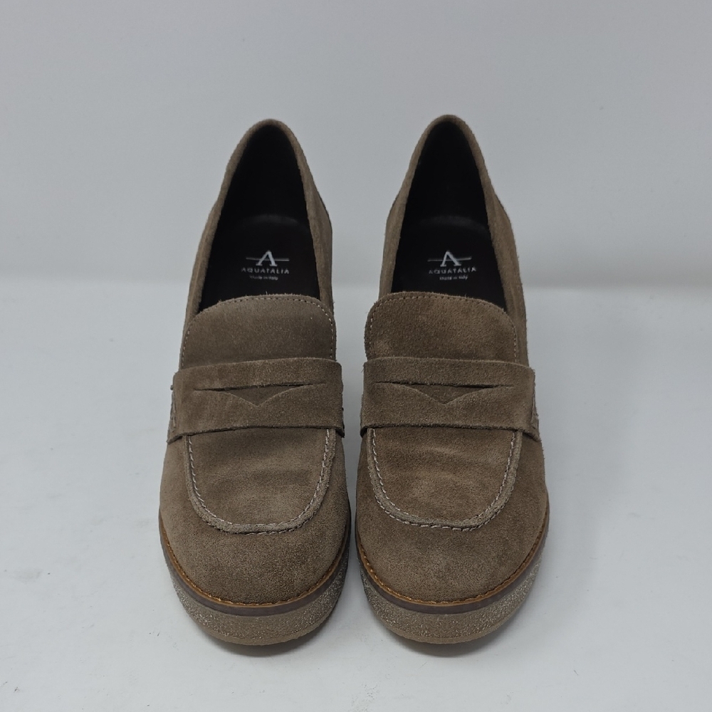 Aquatalia Elegant Brown Suede Women's Loafers Size 9 - Picture 2 of 7
